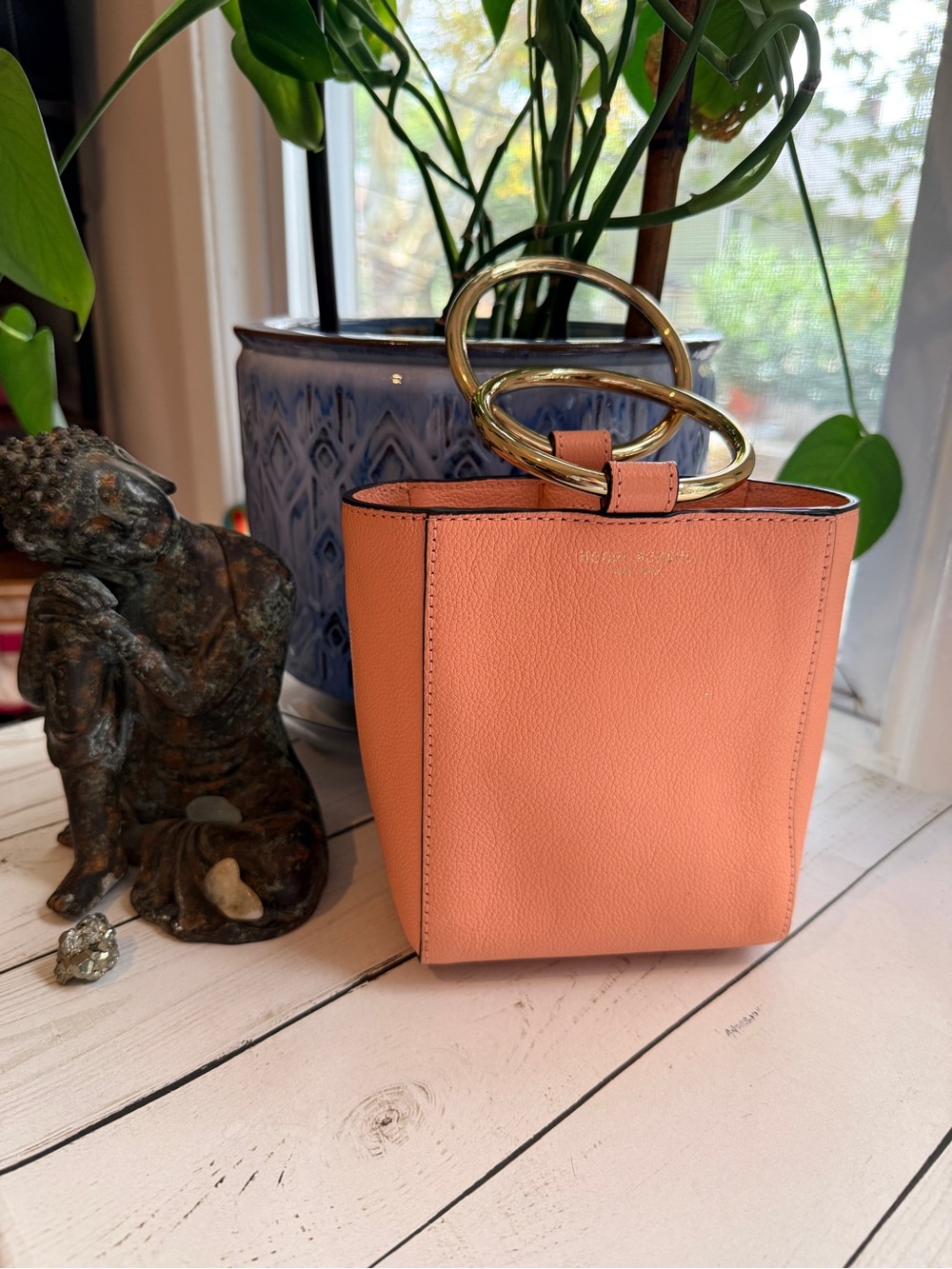 Henri Bendel | Marquis Mico/Mini Ring Top Bucket Bag in Coral Pink
